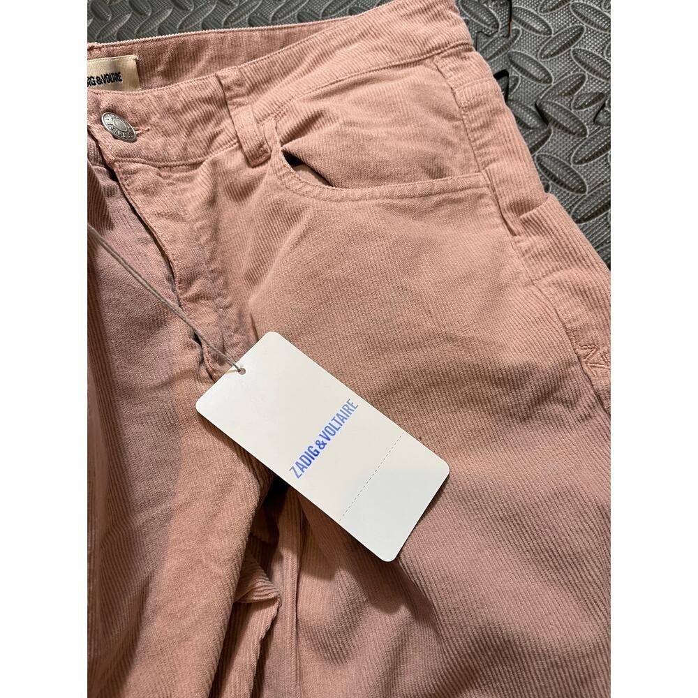 Zadig & Voltaire‎ Clint Velours Rose Pink Trousers Pants Size 40 US Large NWT - Picture 7 of 11